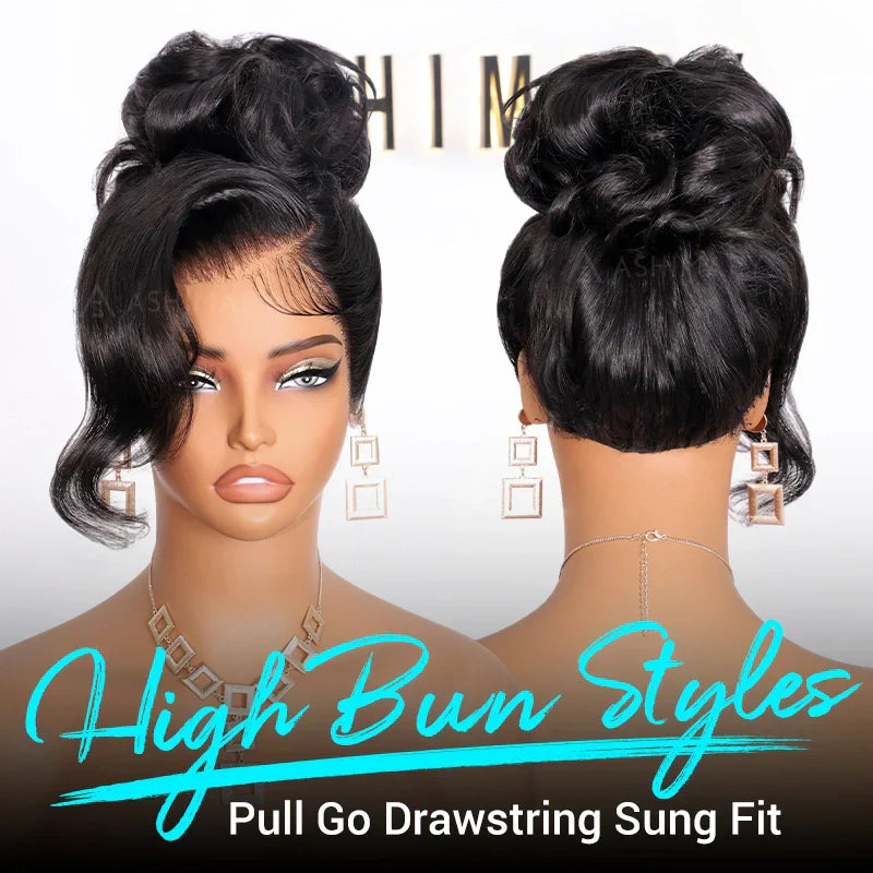 Peacock Curls Pull Go 13x6 Full Glueless Lace Front Wig Pre-Styled Heavy Layers Cut Human Hair