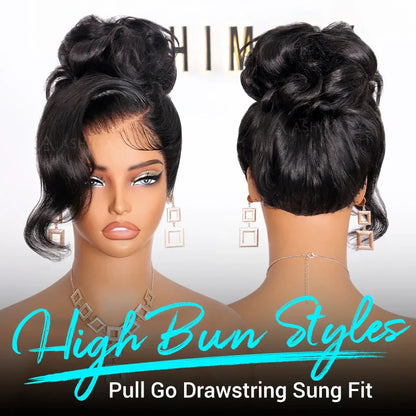 Peacock Curls Pull Go 13x6 Full Glueless Lace Front Wig Pre-Styled Heavy Layers Cut Human Hair