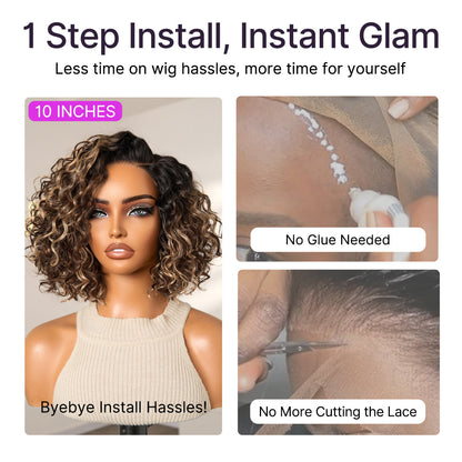 Ready-to-Wear Glueless Curly Bob Wig