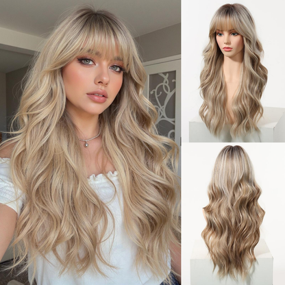 Restocked! Loni-Best Seller DWY MiraScalp Long Wave Versatile Babe Light Glueless Synthetic Wig
