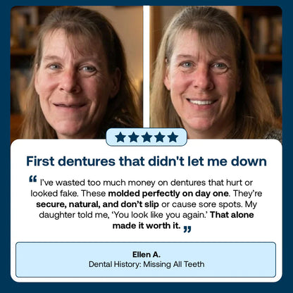 Custom-Fit Full Functional DenturesMake you more confident-Made in the USA