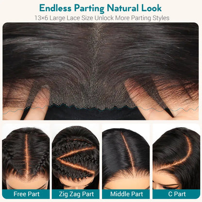 Peacock Curls Pull Go 13x6 Full Glueless Lace Front Wig Pre-Styled Heavy Layers Cut Human Hair